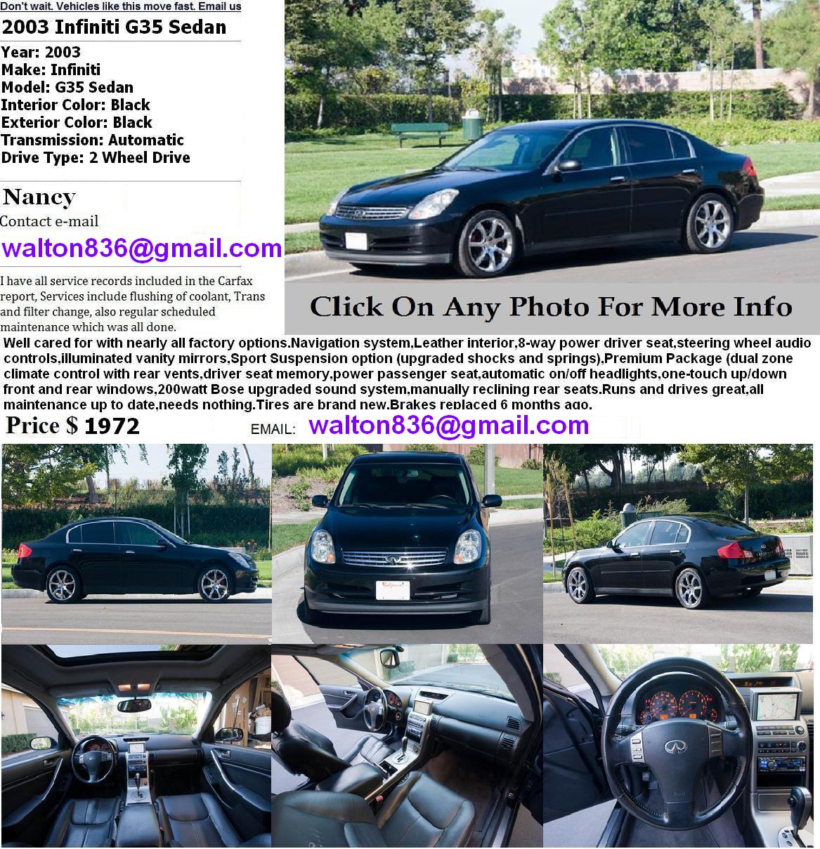 '''Luxury'''Infiniti G35 Sedan 2003 (bowling green ) $1972