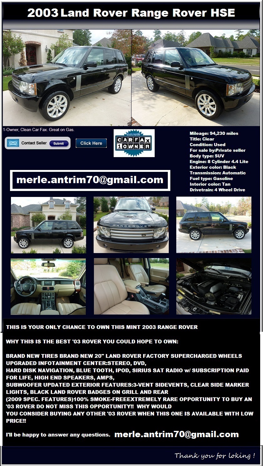 `!`2003 Land rover Range rover HSE`_` $3328